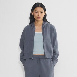 Aritzia terry sweatfleece boyfriend boxy zip hoodie in vintage navy size M